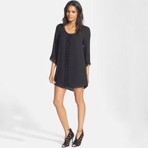 Black Lace Trim Shift Dress